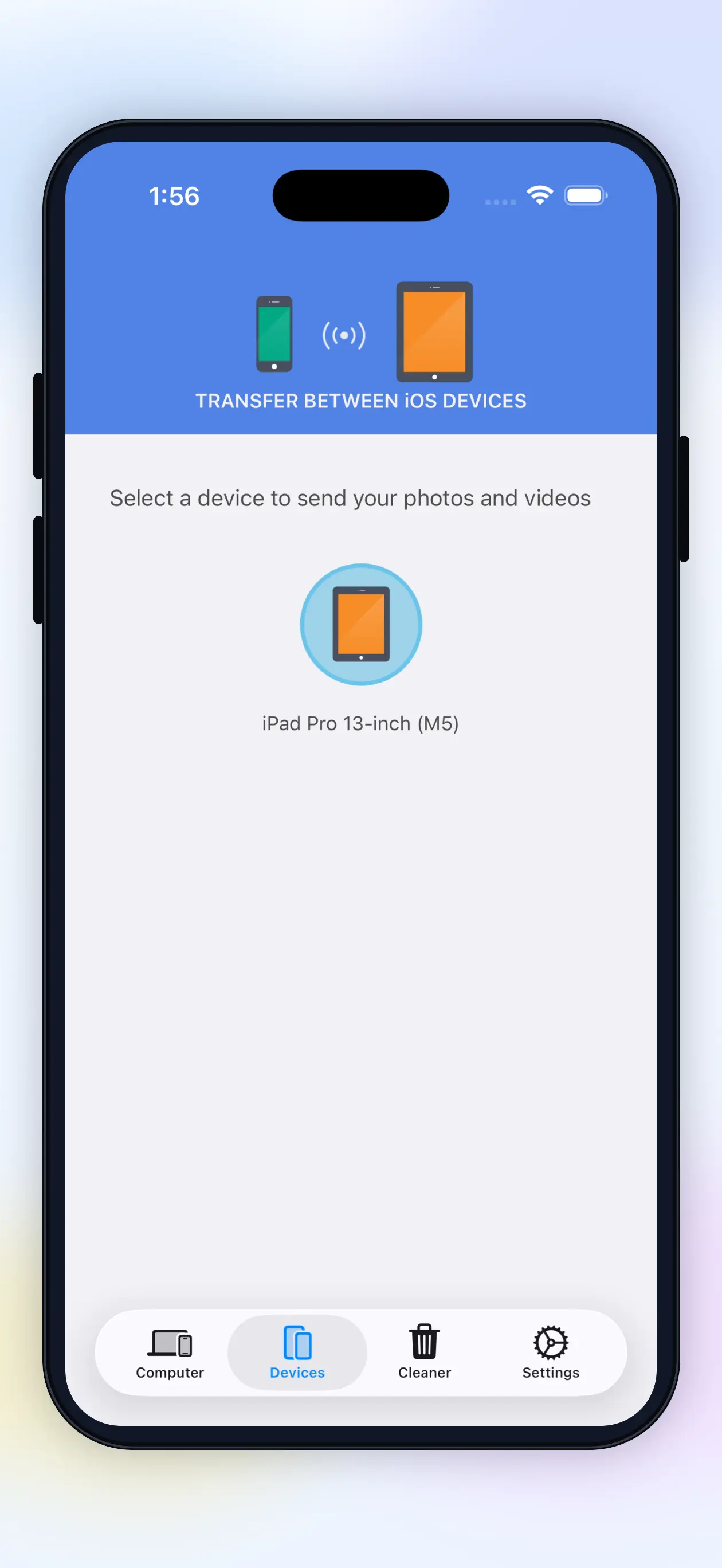 Simple Transfer device selection screen